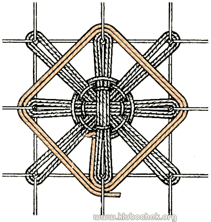 Ромашка с паучком, обведенная ромбиком