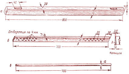 Пяльцы в разобранном виде