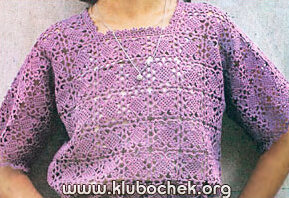 Фиолетовый жакет из мотивов - www.klubochek.org