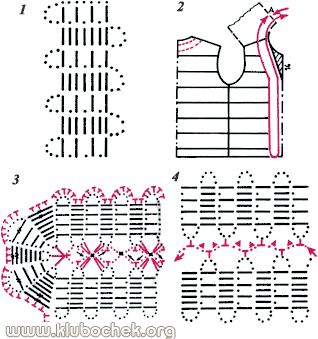 Ажурный жакет, связанный из полос - www.klubochek.org