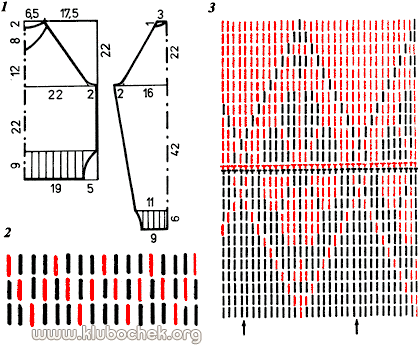 Выкройка и схема узора джемпера и юбки - www.klubochek.org