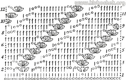 Схема ажурной вязки