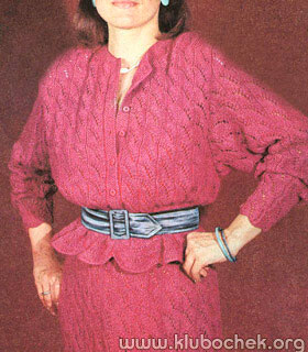 Ажурный костюм - жакет и юбка - www.klubochek.org