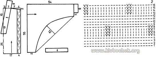 Двухцветный джемпер с воротником с запахом - www.klubochek.org