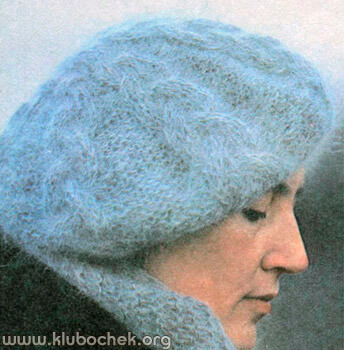 Берет и шарф с узором косами - www.klubochek.org