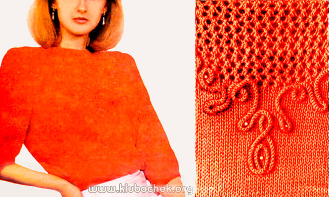Блуза с ажурными вставками - www.klubochek.org
