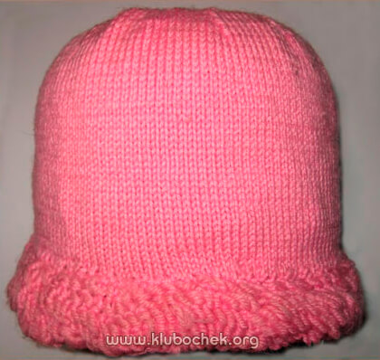 Теплая шапка для девочки с вязанной бахромой (7-9 лет) - www.klubochek.org